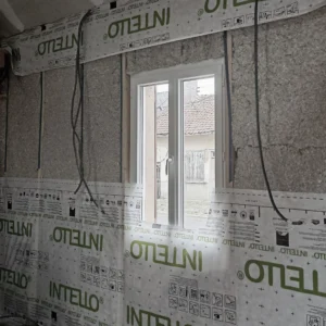 architecture intérieur rénovation durable pose de membrane sur isolant biosourcé biofib'trio