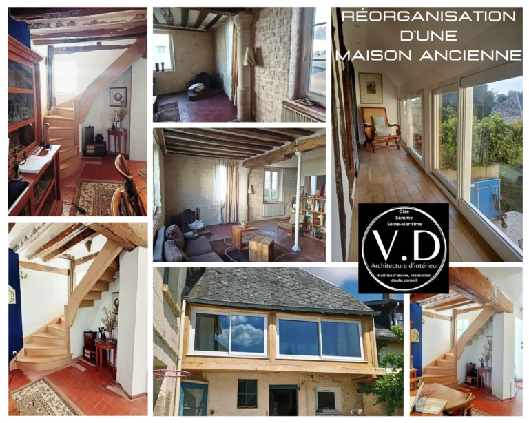 architecte d'intérieur à Méru, et réorganisation d'une maison en pierres